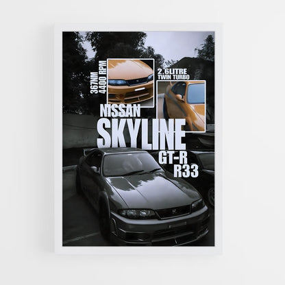 ap-skyline gt-r r33-3 cadre Blanc