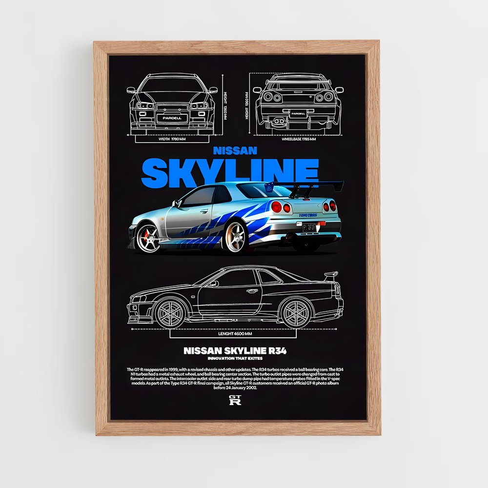 ap-skyline gt-r r34-3 cadre Bois clair
