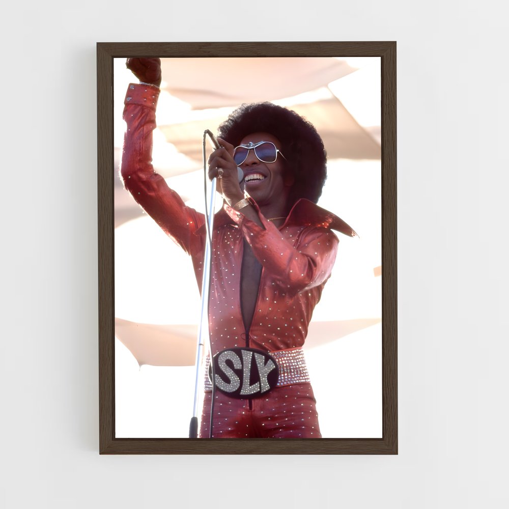 ap-sly and the family stone-3 cadre Bois foncé