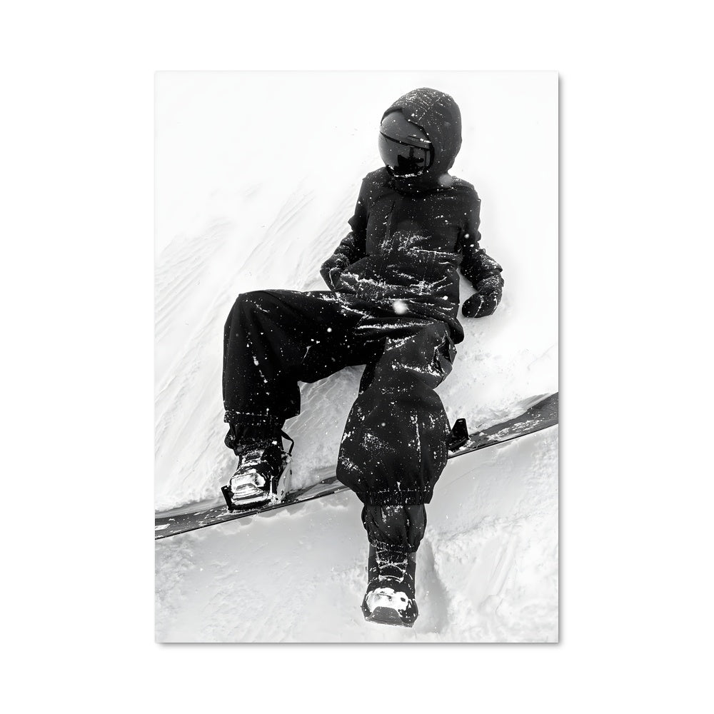 Poster Snowboarder en Paix