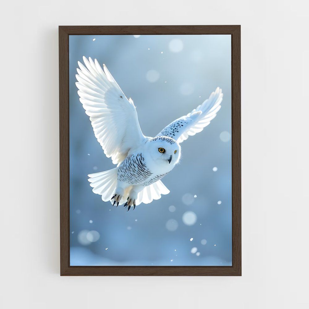 ap-snowy owl-2 cadre Bois foncé