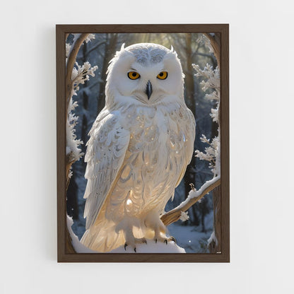 ap-snowy owl-6 cadre Bois foncé