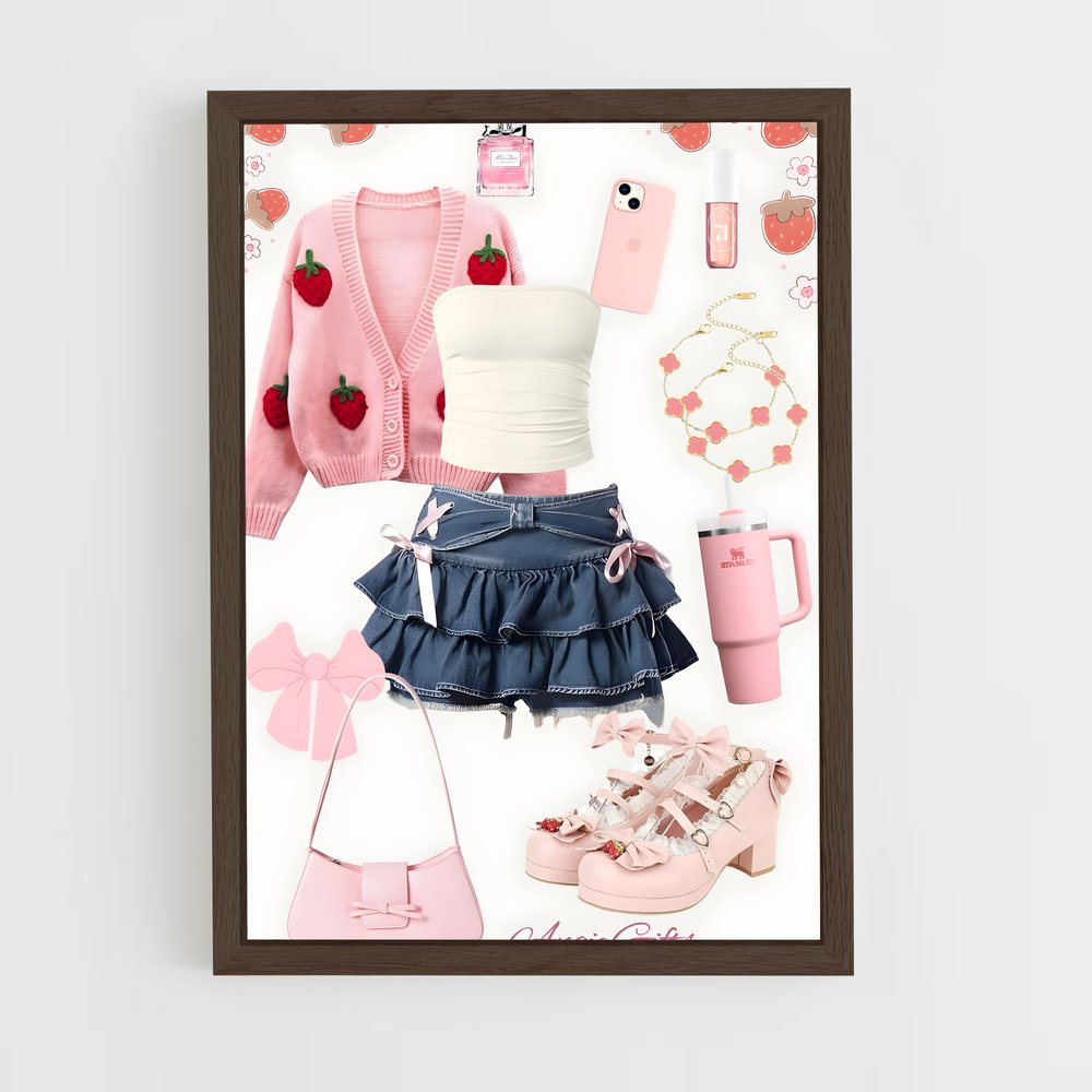 ap-soft girl-8 cadre Bois foncé