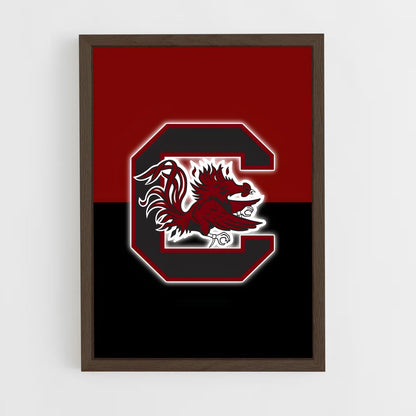 ap-south carolina gamecocks-3 cadre Bois foncé