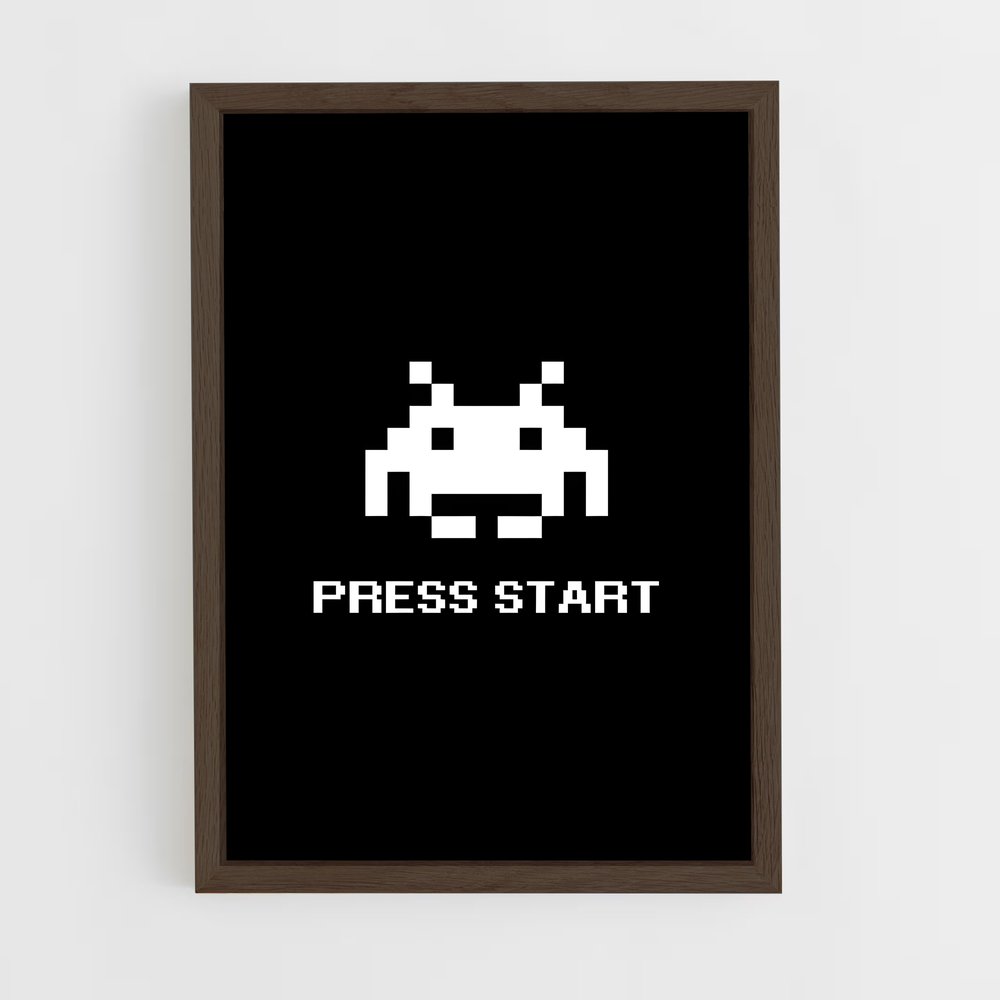 ap-space invaders-2 cadre Bois foncé