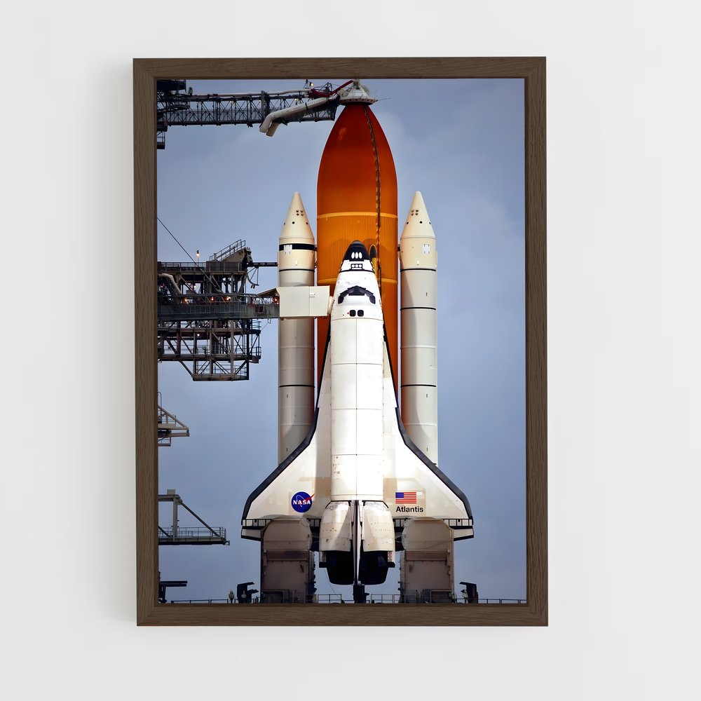 ap-space shuttle atlantis-5 cadre Bois foncé