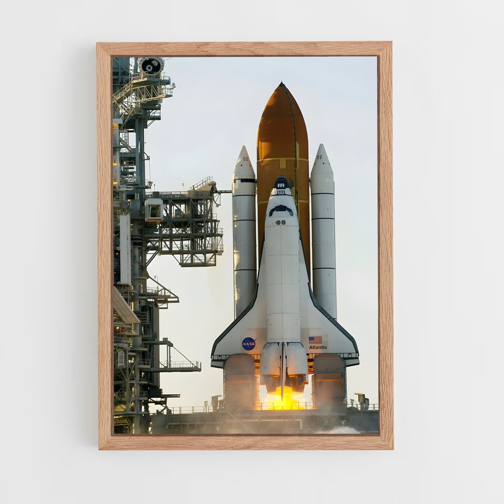 ap-space shuttle atlantis-7 cadre Bois clair