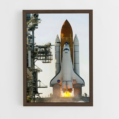 ap-space shuttle atlantis-7 cadre Bois foncé