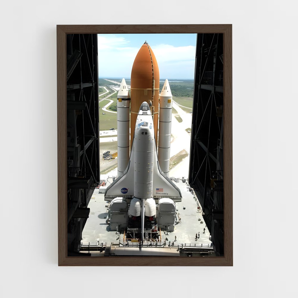 ap-space shuttle discovery-5 cadre Bois foncé