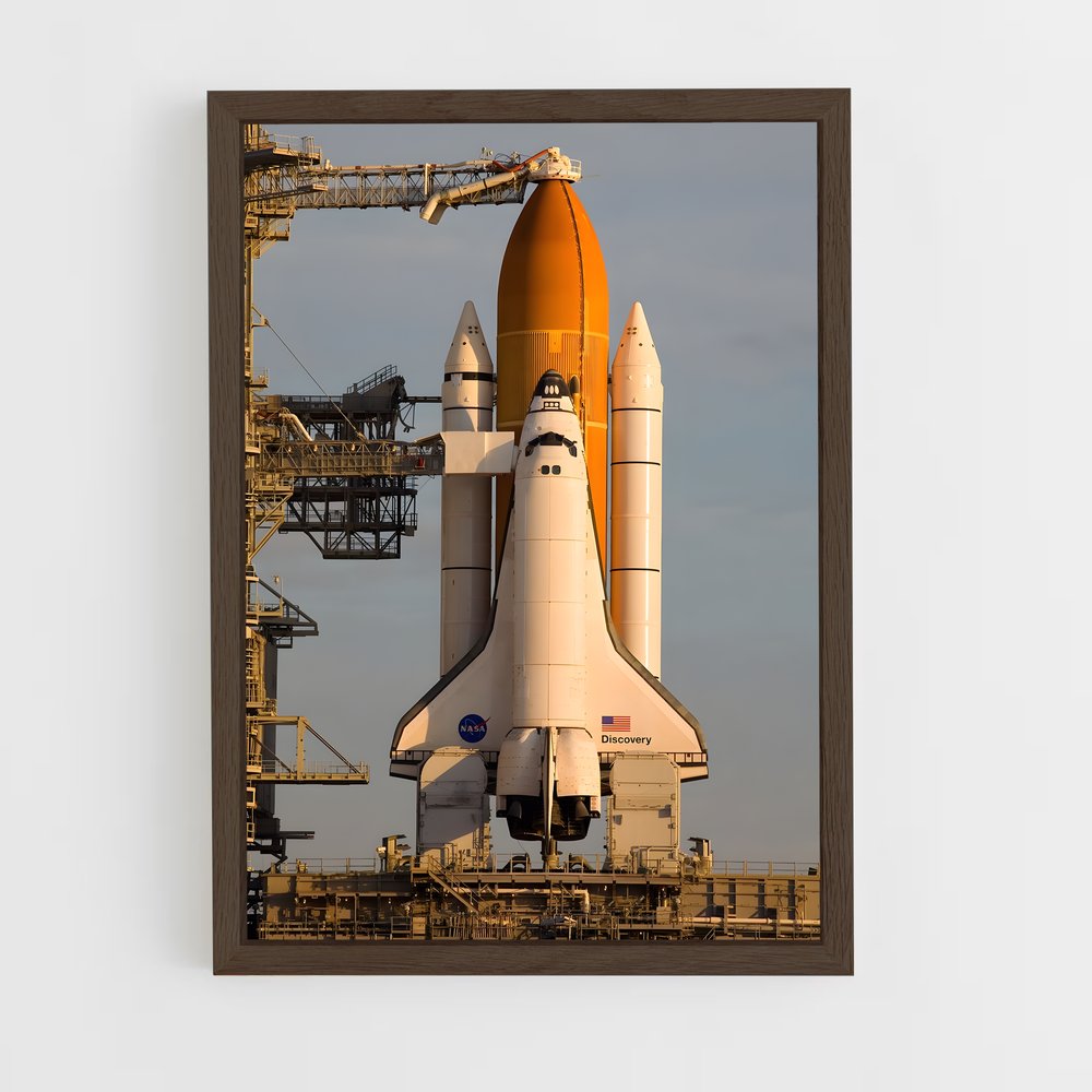 ap-space shuttle discovery-7 cadre Bois foncé
