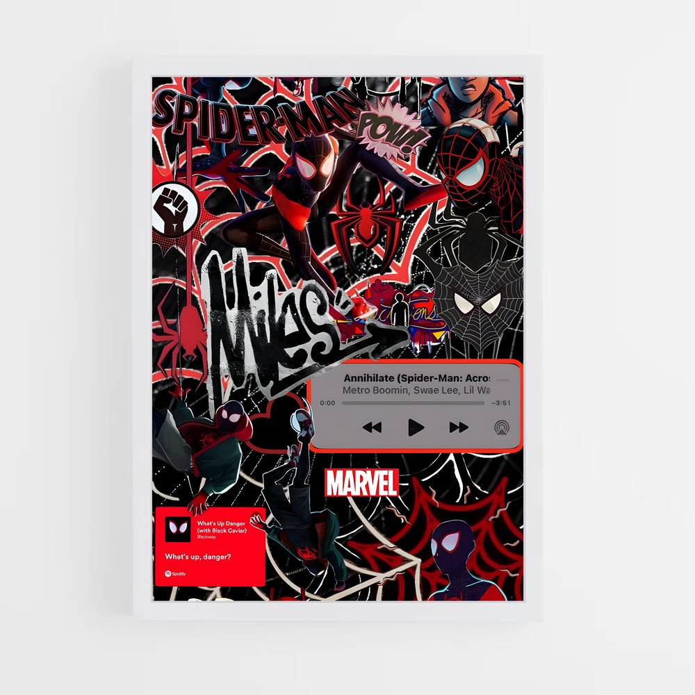 ap-spider man miles morales-11 cadre Blanc