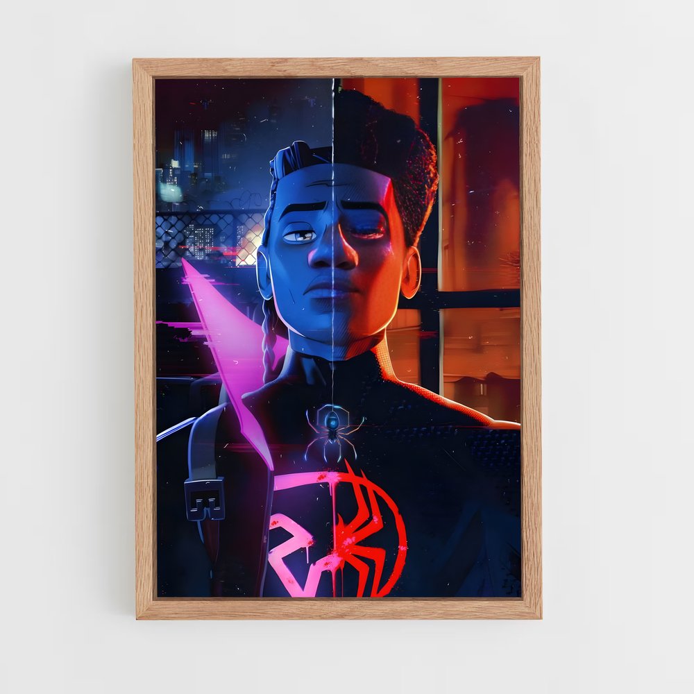 ap-spider man miles morales-3 cadre Bois clair