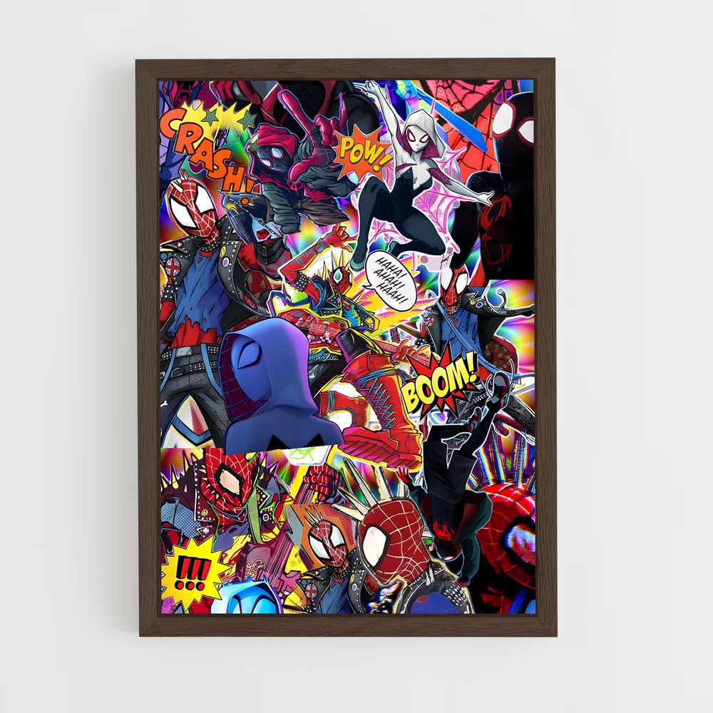 ap-spider man miles morales-4 cadre Bois foncé