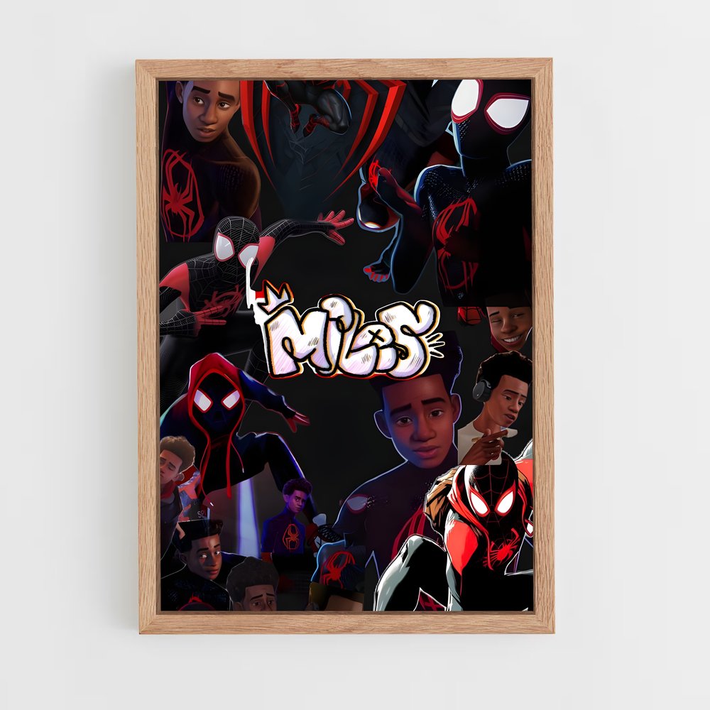 ap-spider man miles morales-5 cadre Bois clair