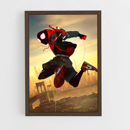 ap-spider man miles morales-6 cadre Bois foncé