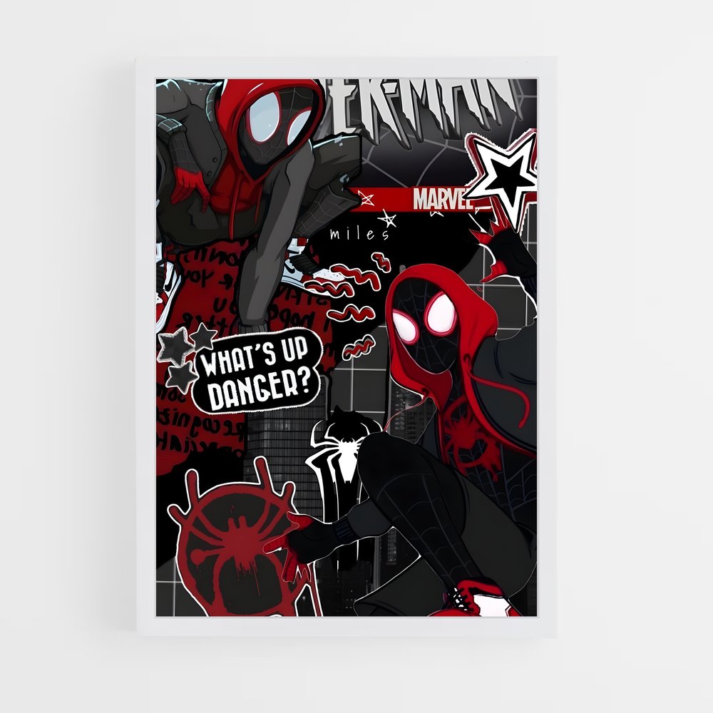 ap-spider man miles morales-9 cadre Blanc
