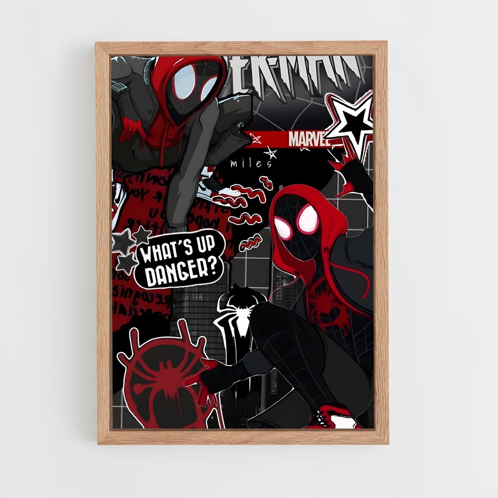 ap-spider man miles morales-9 cadre Bois clair