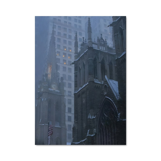 Poster Cathédrale Enneigée
