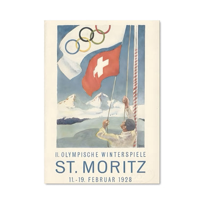Poster Les Jeux Olympiques de St Moritz 1928