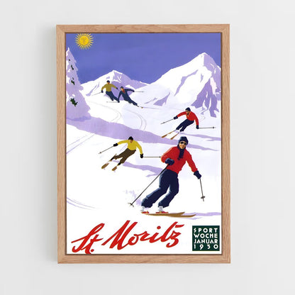 ap-st moritz 1928-1 cadre Bois clair
