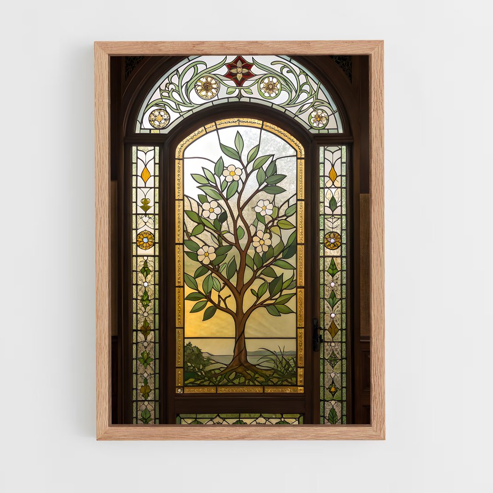 ap-stained glass windows-1 cadre Bois clair