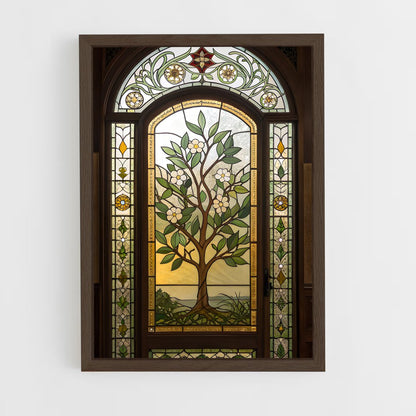 ap-stained glass windows-1 cadre Bois foncé