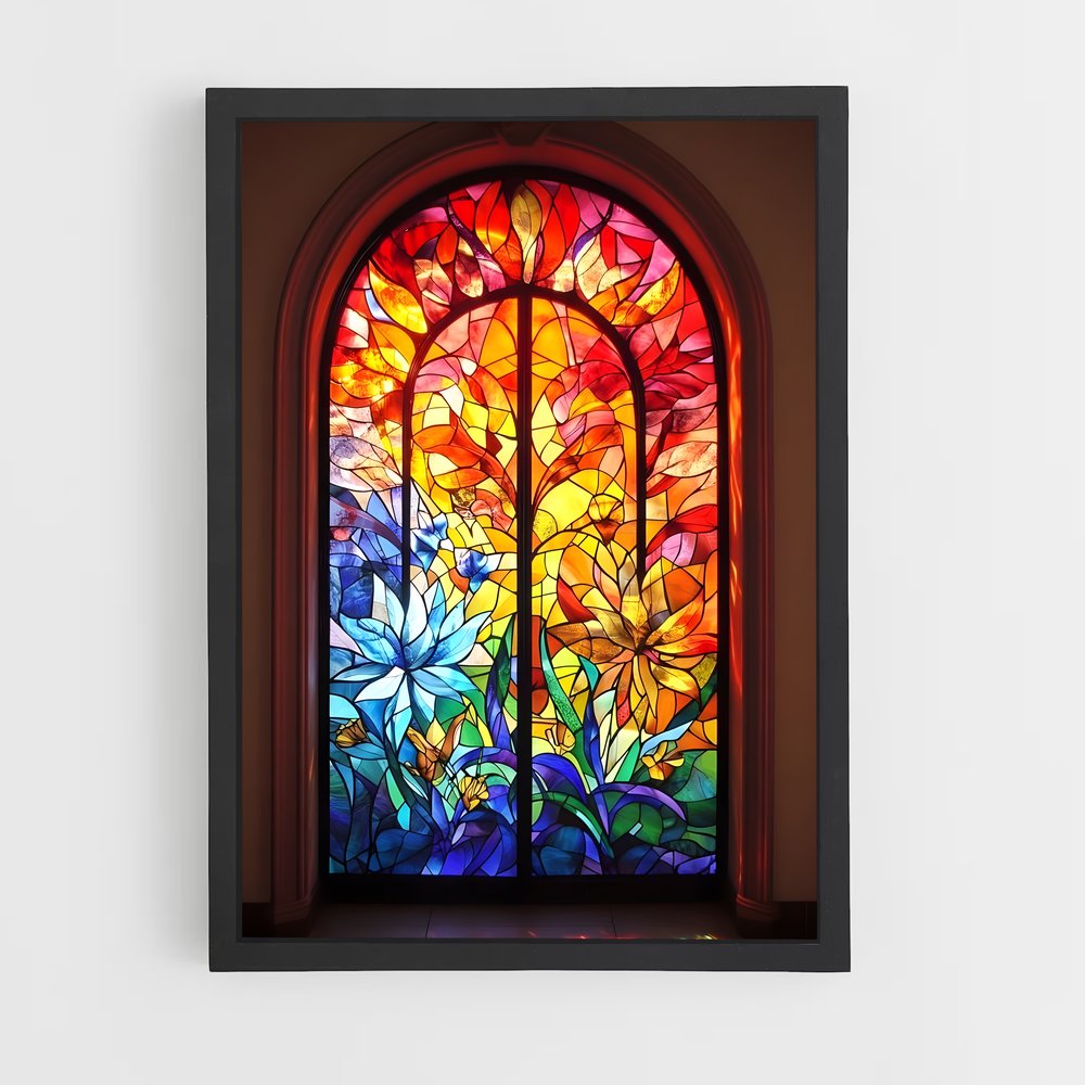 ap-stained glass windows-11 cadre Noir