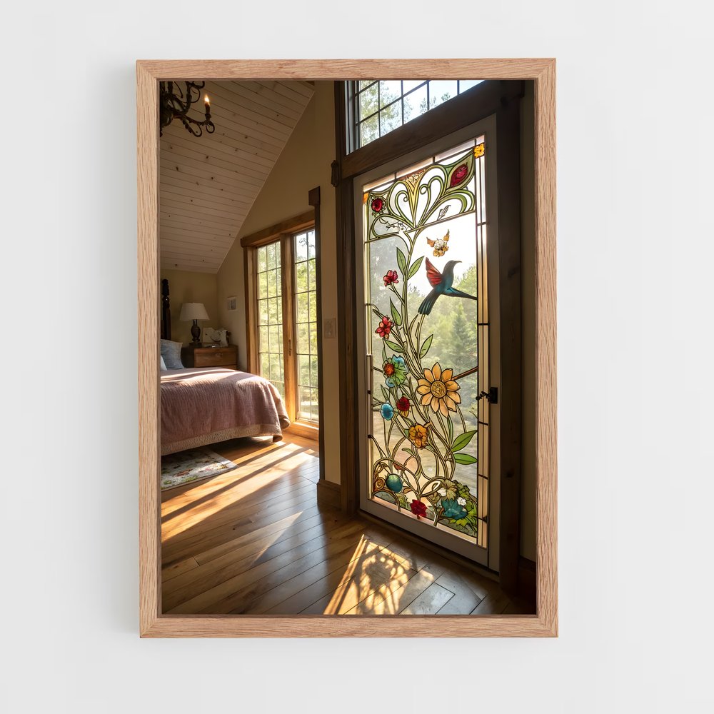 ap-stained glass windows-4 cadre Bois clair