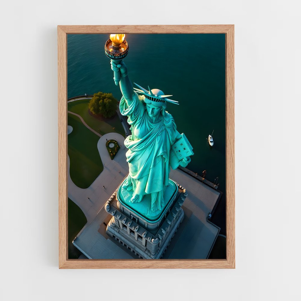 ap-statue of liberty-13 cadre Bois clair