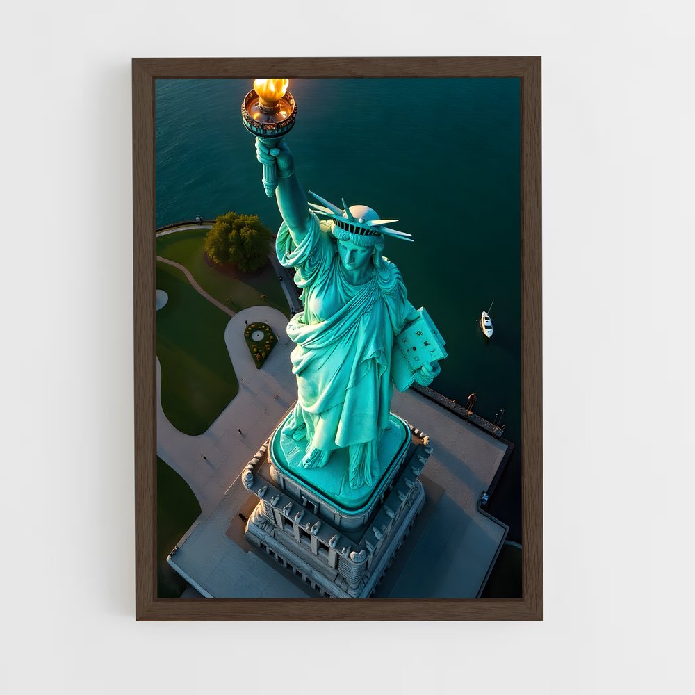 ap-statue of liberty-13 cadre Bois foncé