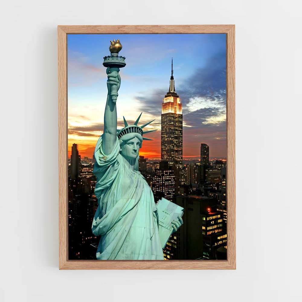 ap-statue of liberty-18 cadre Bois clair