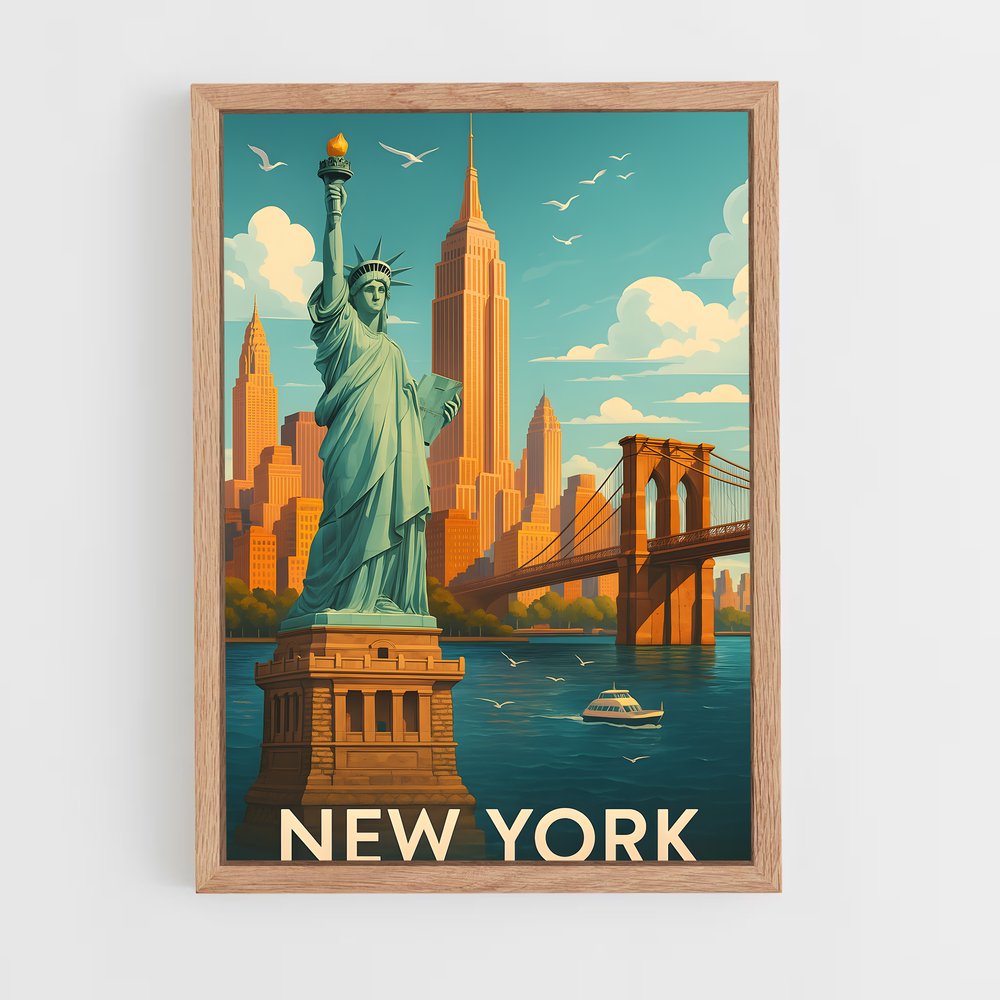 ap-statue of liberty-22 cadre Bois clair