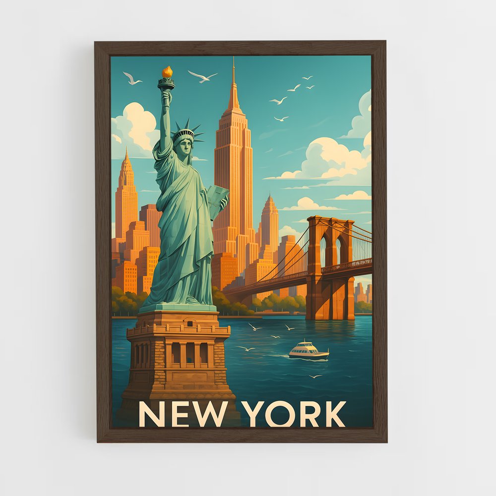 ap-statue of liberty-22 cadre Bois foncé