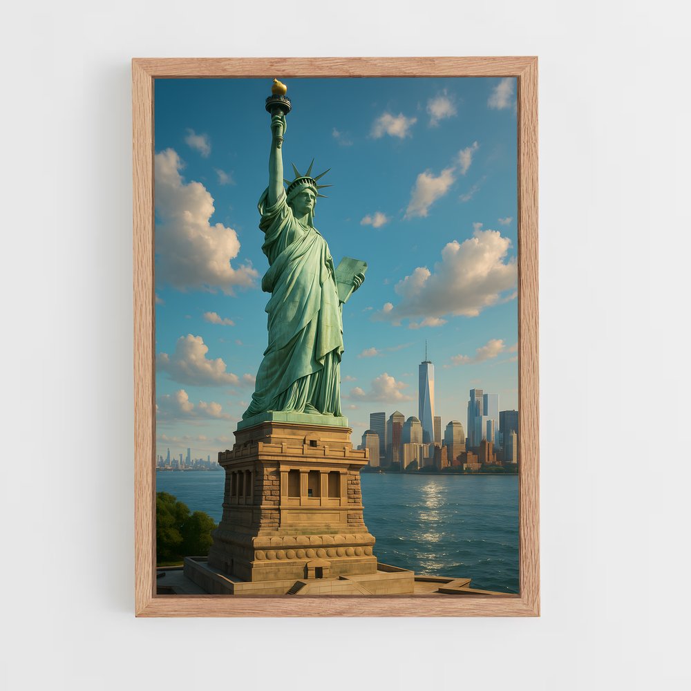 ap-statue of liberty-9 cadre Bois clair