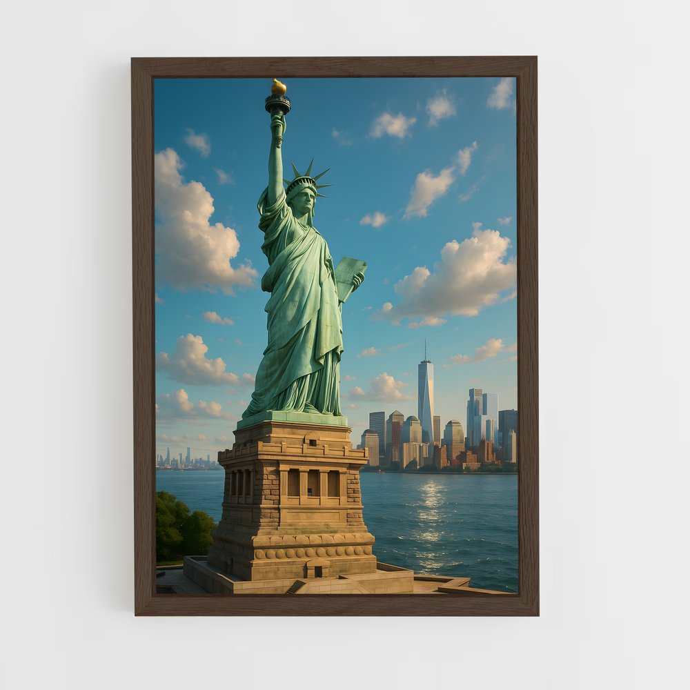 ap-statue of liberty-9 cadre Bois foncé