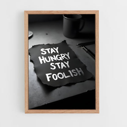ap-stay hungry stay foolish-4 cadre Bois clair