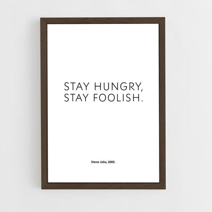 ap-stay hungry stay foolish-6 cadre Bois foncé