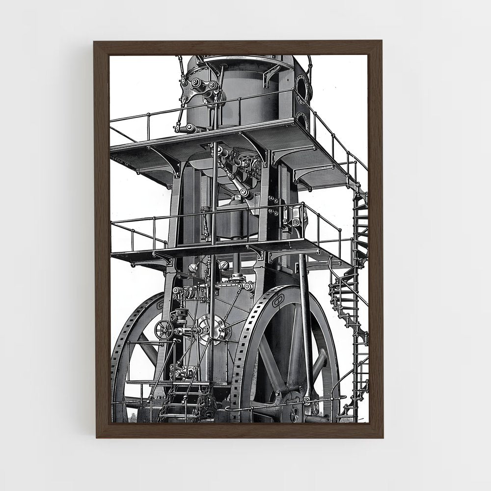 ap-steam engine-10 cadre Bois foncé