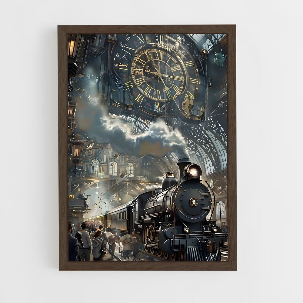ap-steam engine-3 cadre Bois foncé