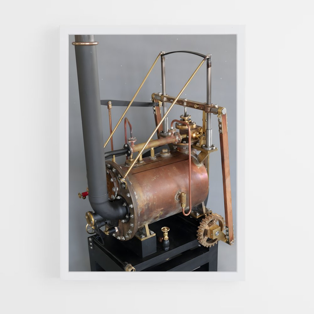 ap-steam engine-7 cadre Blanc
