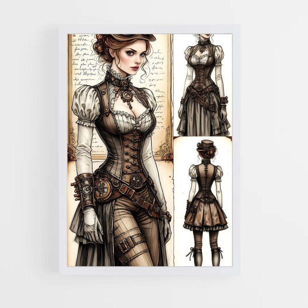 ap-steam punk-14 cadre Blanc