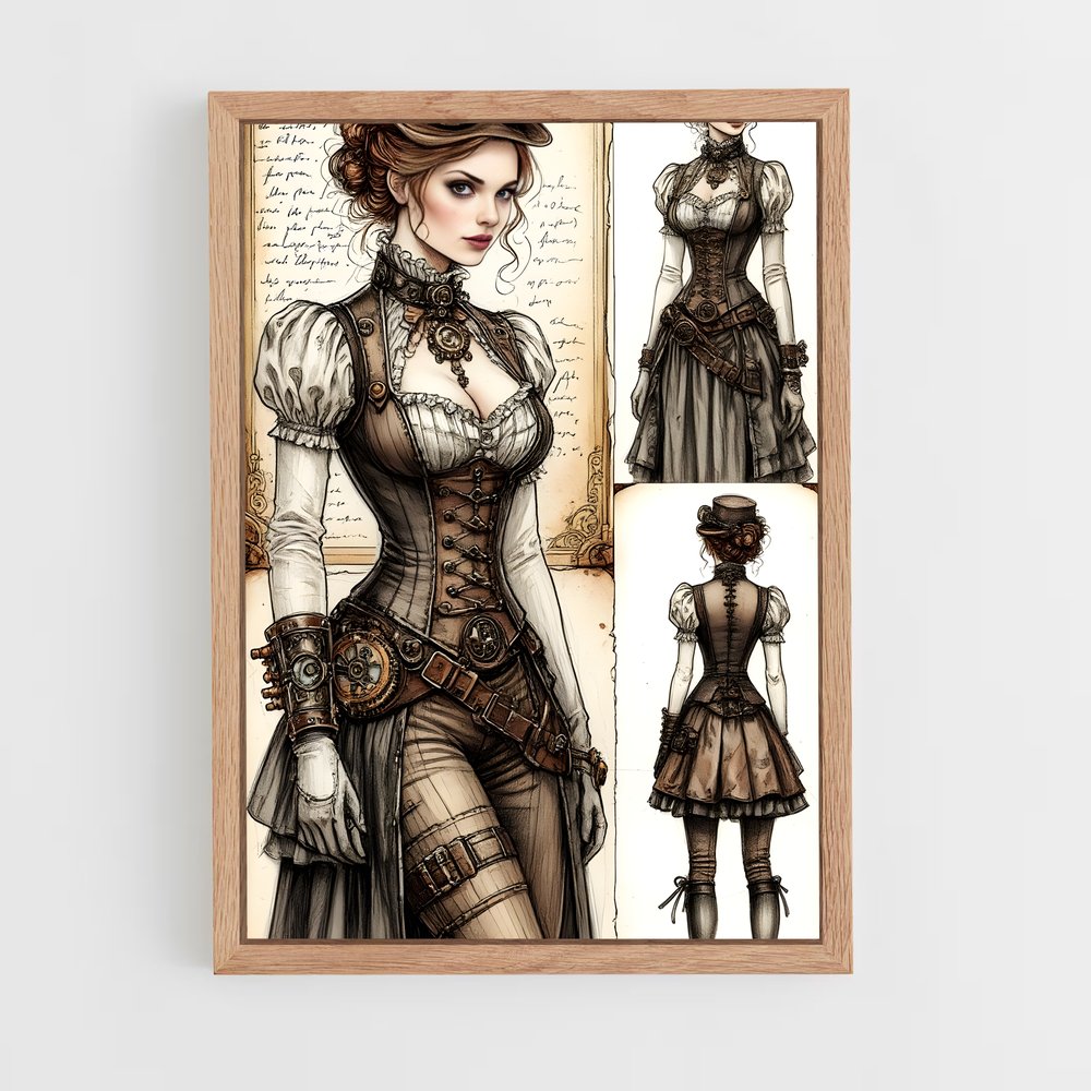 ap-steam punk-14 cadre Bois clair