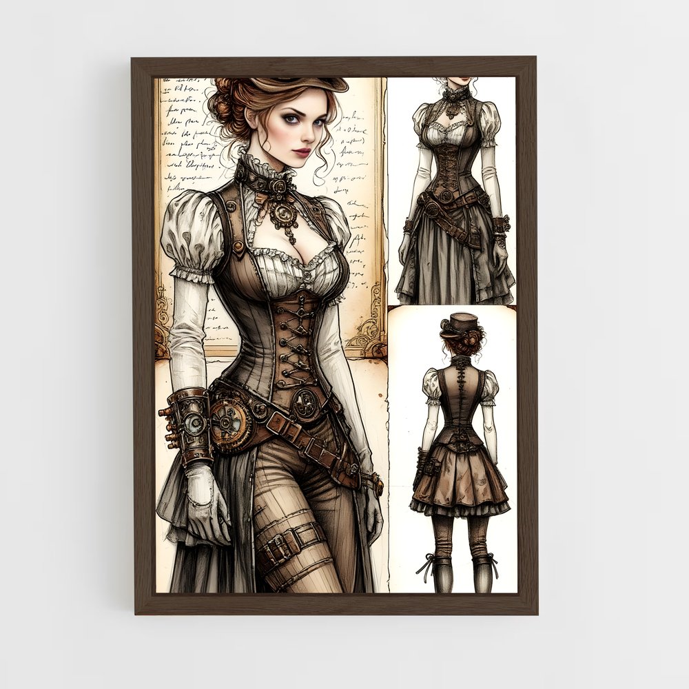 ap-steam punk-14 cadre Bois foncé