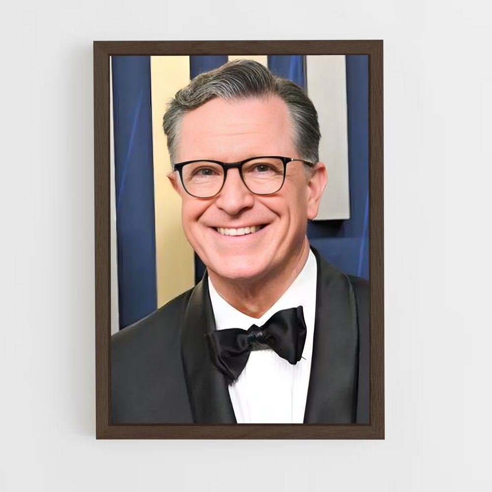 ap-stephen colbert-4 cadre Bois foncé