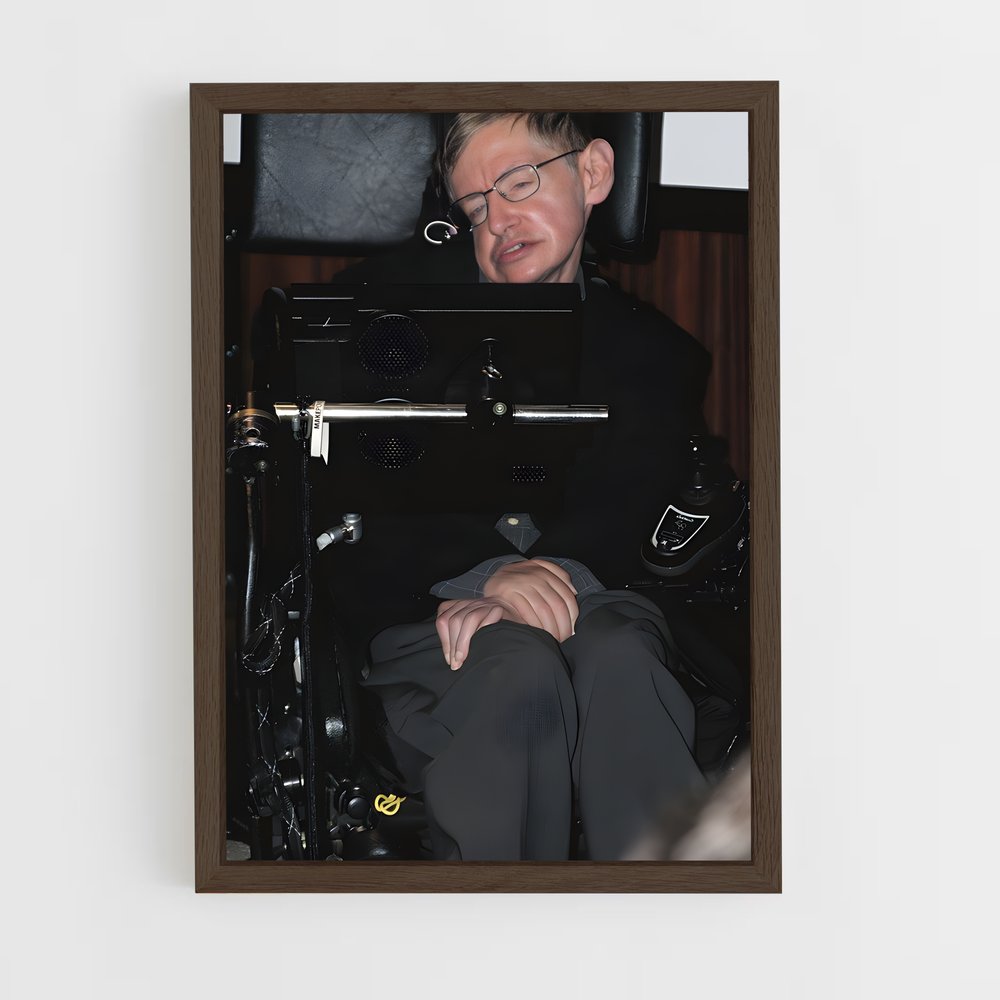 ap-stephen hawking-10 cadre Bois foncé