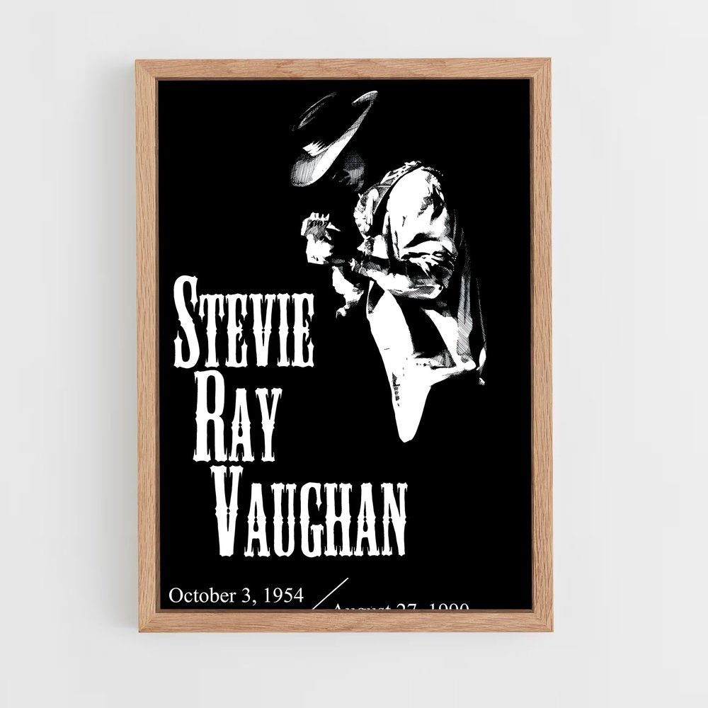 ap-stevie ray vaughan-10 cadre Bois clair