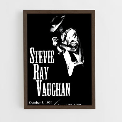 ap-stevie ray vaughan-10 cadre Bois foncé