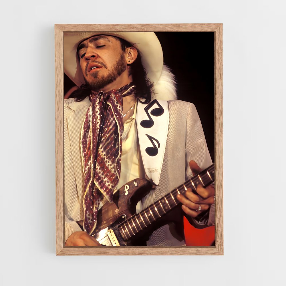 ap-stevie ray vaughan-11 cadre Bois clair
