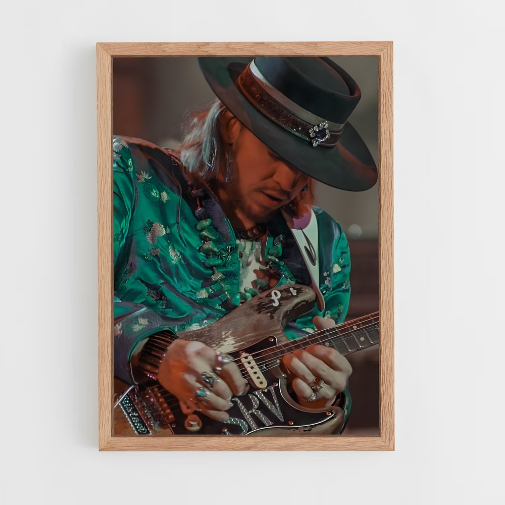 ap-stevie ray vaughan-2 cadre Bois clair