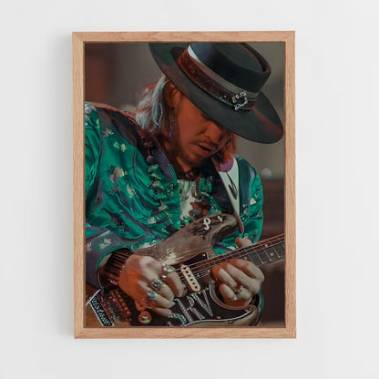 ap-stevie ray vaughan-2 cadre Bois clair